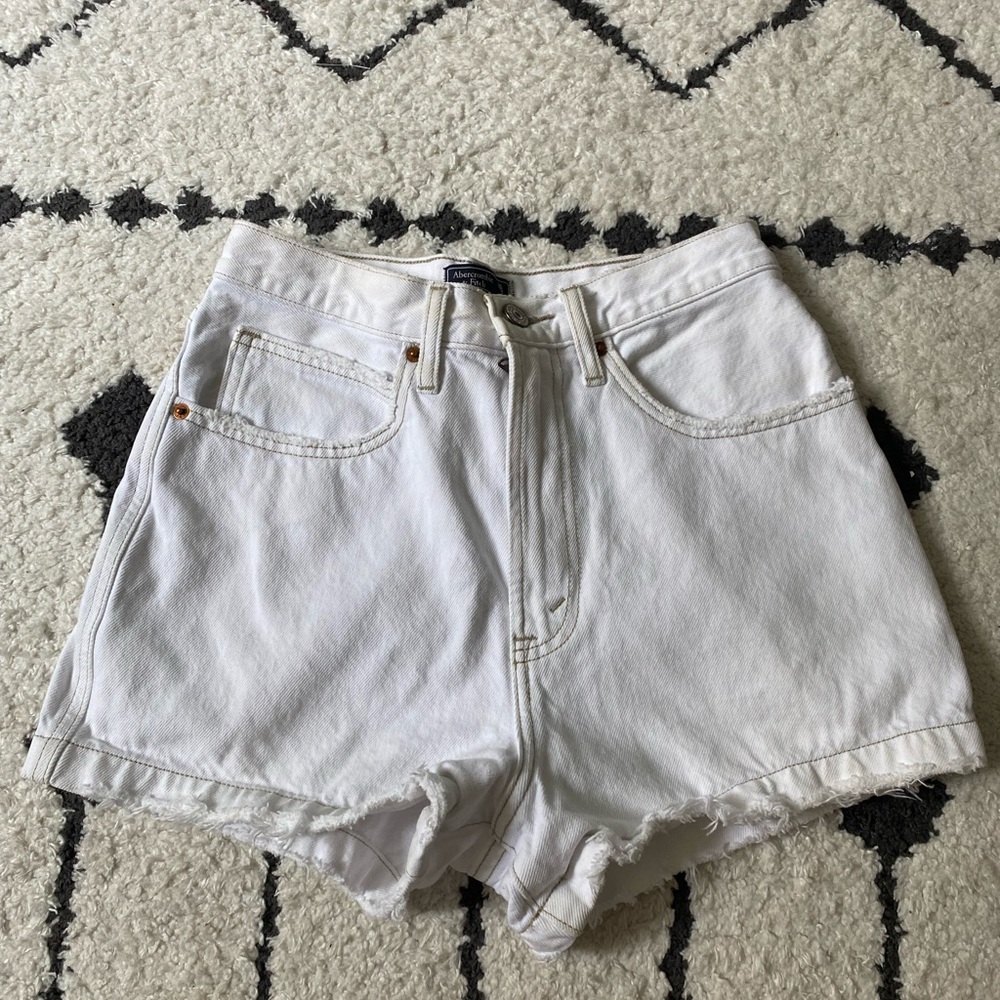 Abercrombie high waisted white shorts